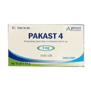 Pakast 4mg Montelukast - Trị hen phế quản, viêm mũi dị ứng
