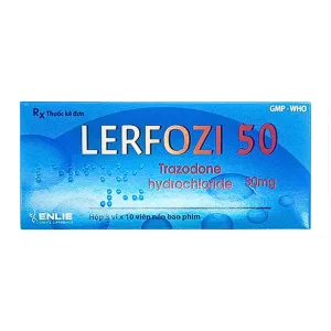 Lerfozi 50mg Enlie Trazodone ( Hộp 3 vĩ x 10 viên) - Điều trị kiểm soát triệu chứng lo âu, trầm cảm