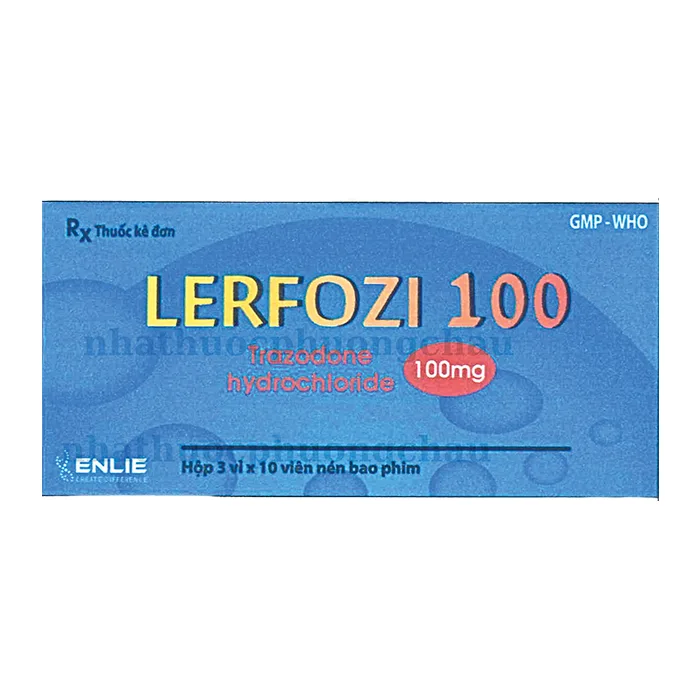 Lerfozi 100mg Trazodone - Điều trị kiểm soát triệu chứng lo âu, trầm cảm