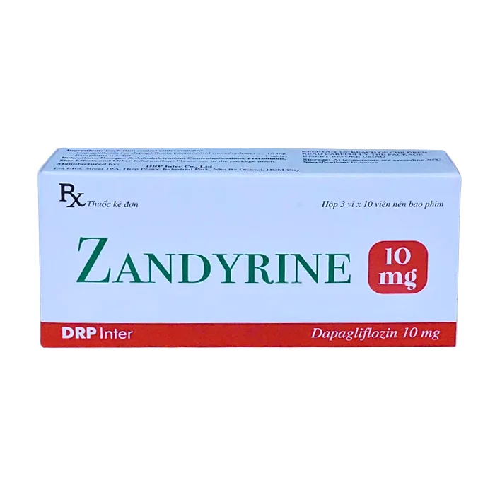 Zandyrine 10mg Dapagliflozin - Trị tiểu đường típ 2, suy tim, bệnh thận