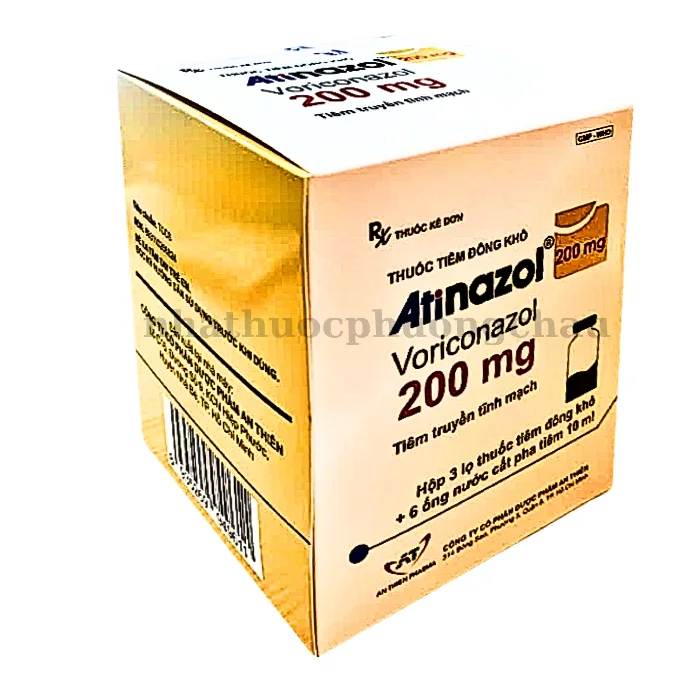 Atinazol 200mg Voriconazole ( Hộp 3 lọ bột tiêm)- Trị nhiễm nấm