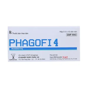 Phagofi 4mg Montelukast - Trị viêm mũi dị ứng, hen phế quản