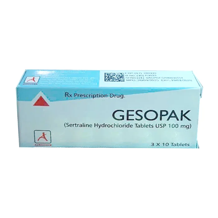 Gesopak 100mg Sertraline - Trị rối loạn trầm cảm, rối loạn lo âu