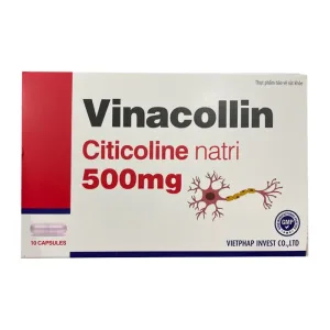 Vinacollin Citicoline 500mg- Hỗ trợ tăng cường tuần hoàn não và chức năng tế bào thần kinh