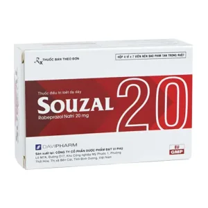 Souzal 20mg Rabeprazol - Trị loét dạ dày, trào ngược dạ dày