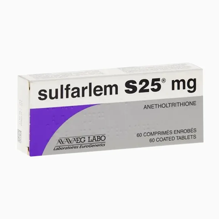 Sulfarlem S25mg (Anetholtrithione) - Tăng tiết nước bọt và các dịch tiêu hóa