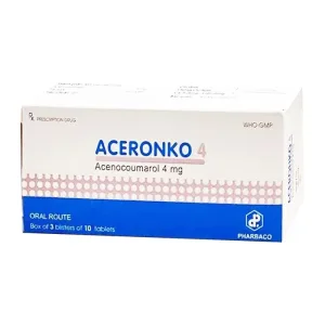 Aceronko 4mg ( Acenocoumarol) - Trị rung nhĩ, huyết khối