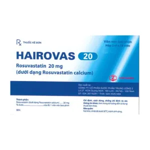 Hairovas 20mg (Rosuvastatin) - Giảm cholesterol , Làm chậm tiến triển và ổn định mảng xơ vữa