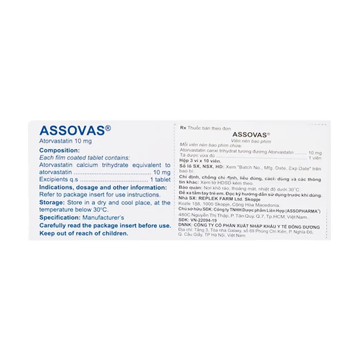 Assovas 10mg (Atorvastatin)