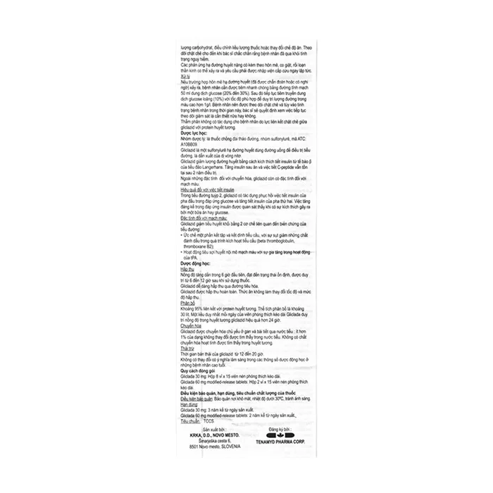 Gliclada 30mg (Gliclazide)